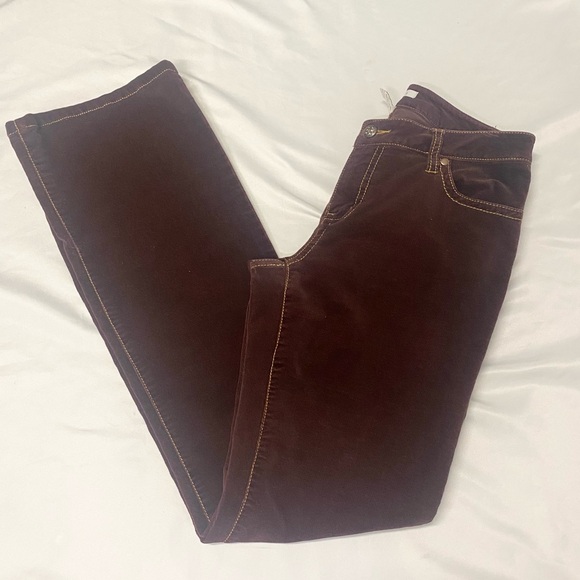 CAbi Burgundy Straight Leg Velvety Pants - Picture 6 of 10